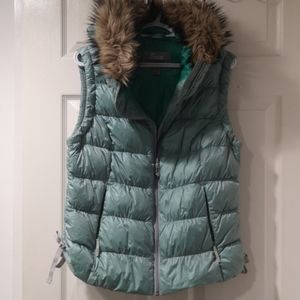 Teal goose down vest